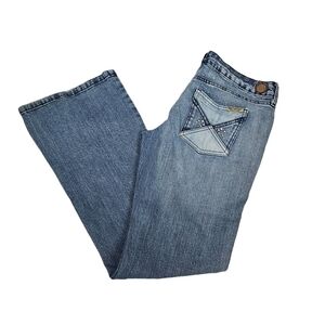 Hint Jeans Light Wash Patchwork Straight Leg Denim Jeans Size 9‎ Juniors K83